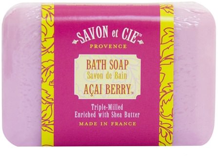 Bath Soap, Acai Berry, 7 oz (200 g) by Savon et Cie, 洗澡，美容，肥皂 HK 香港