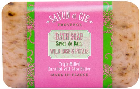 Bath Soap, Wild Rose Petals, 7 oz (200 g) by Savon et Cie, 洗澡，美容，肥皂 HK 香港