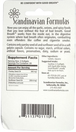 Good Breath, 60 Softgels by Scandinavian Formulas, 洗澡，美容，口腔牙齒護理，牙齦薄荷糖 HK 香港