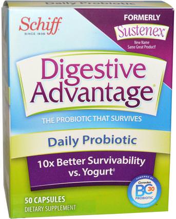 Digestive Advantage, Daily Probiotic, 50 Capsules by Schiff, 希夫消化的優勢 HK 香港