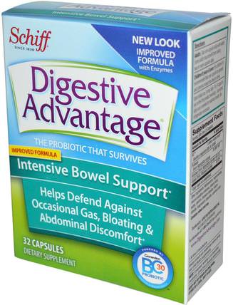 Digestive Advantage, Intensive Bowel Support, 32 Capsules by Schiff, 希夫消化的優勢 HK 香港