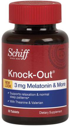 Knock-Out, 50 Tablets by Schiff, 補充劑，褪黑激素3毫克 HK 香港