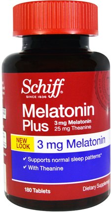 Melatonin Plus, 3 mg, 180 Tablets by Schiff, 補充劑，褪黑激素3毫克 HK 香港