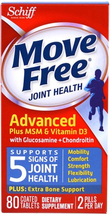 Move Free, Joint Health, 80 Coated Tablets by Schiff, 健康，骨骼，骨質疏鬆症，關節健康，希夫移動 HK 香港