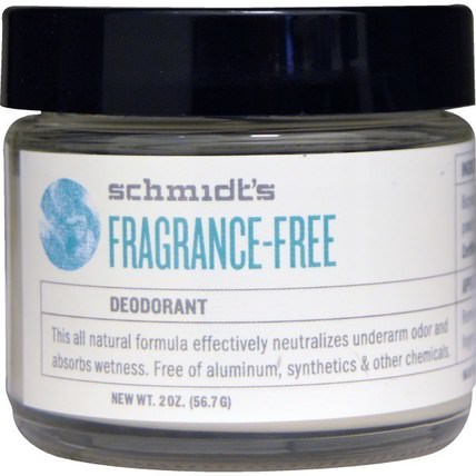 Fragrance-Free, 2 oz (56.7 g) by Schmidts Natural Deodorant, 洗澡，美容，除臭劑 HK 香港