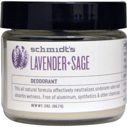 Lavender + Sage, 2 oz (56.7 g) by Schmidts Natural Deodorant, 洗澡，美容，除臭劑 HK 香港