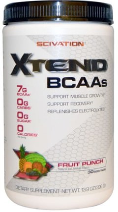 Xtend, BCAAs, Fruit Punch, 13.9 oz (396 g) by Scivation, 運動，鍛煉，運動 HK 香港