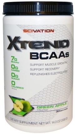 Xtend, BCAAs, Green Apple, 14.0 oz (398 g) by Scivation, 運動，運動，肌肉 HK 香港