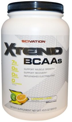 Xtend, BCAAs, Lemon Lime, 45.5 oz (1291 g) by Scivation, 運動，鍛煉，運動 HK 香港