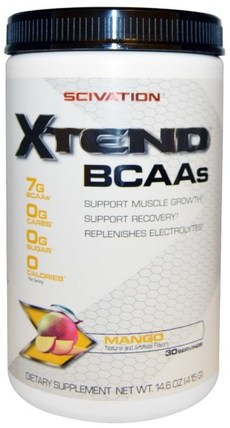 XTend, BCAAs, Mango, 14.6 oz (415 g) by Scivation, 運動，鍛煉，運動 HK 香港