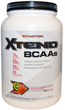 XTend, BCAAs, Strawberry Kiwi, 43.3 oz (1228 g) by Scivation, 運動，鍛煉，運動 HK 香港