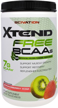 Xtend Free BCAAs, Strawberry Kiwi, 15.8 oz (450 g) by Scivation, 運動，肌肉 HK 香港