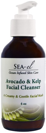 Avocado & Kelp Facial Cleanser, 4 oz by Sea el, 美容，面部護理，皮膚類型中性至乾性皮膚，潔面乳 HK 香港