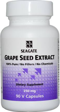 Grape Seed Extract, 250 mg, 90 Veggie Caps by Seagate, 補充劑，抗氧化劑，葡萄籽提取物 HK 香港