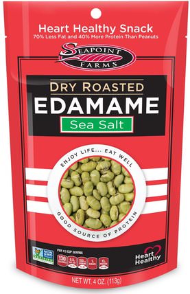 Dry Roasted Edamame, Sea Salt, 4 oz (113 g) by Seapoint Farms, 健康 HK 香港