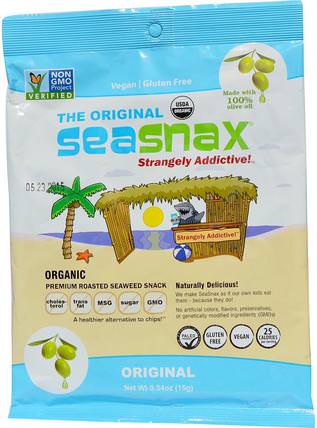 Organic Premium Roasted Seaweed Snack, Original, 0.54 oz (15 g) by SeaSnax, 減肥，飲食，古飲食產品/食品，零食 HK 香港