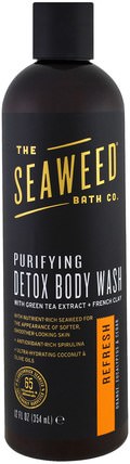 Purifying Detox Body Wash, Refresh, Orange, Eucalyptus & Cedar, 12 fl oz (354 ml) by Seaweed Bath Co., 洗澡，美容，沐浴露 HK 香港