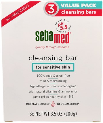 Cleansing Bar, 3 Pack by Sebamed USA, 洗澡，美容，肥皂，面部護理，洗面奶 HK 香港