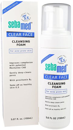 Clear Face, Cleansing Foam, 5.07 fl oz (150 ml) by Sebamed USA, 美容，面部護理，面部清潔劑，健康，粉刺，皮膚類型的痤瘡皮膚 HK 香港