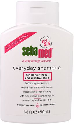 Everyday Shampoo, 6.8 fl oz (200 ml) by Sebamed USA, 洗澡，美容，頭髮，頭皮，洗髮水，護髮素 HK 香港
