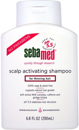 Scalp Activating Shampoo, for Thinning Hair, 6.8 fl oz (200 ml) by Sebamed USA, 洗澡，美容，頭髮，頭皮，洗髮水 HK 香港