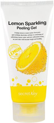 Lemon Sparkling Peeling Gel, 120 ml by Secret Key, 洗澡，美容，面部護理，洗面奶 HK 香港