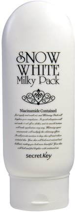 Snow White Milky Pack, Whitening Cream, 200 g by Secret Key, 洗澡，美容，面部護理，洗面奶 HK 香港
