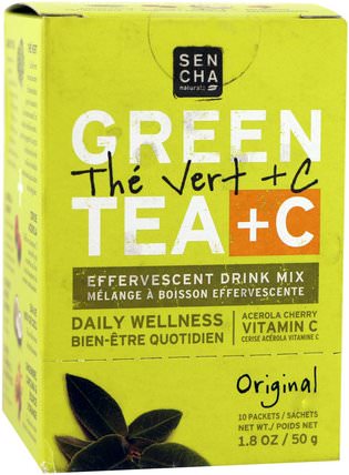 Green Tea + C, Original, 10 Packets, 1.8 oz (50 g) Each by Sencha Naturals, 補充劑，抗氧化劑，綠茶，食品，涼茶 HK 香港