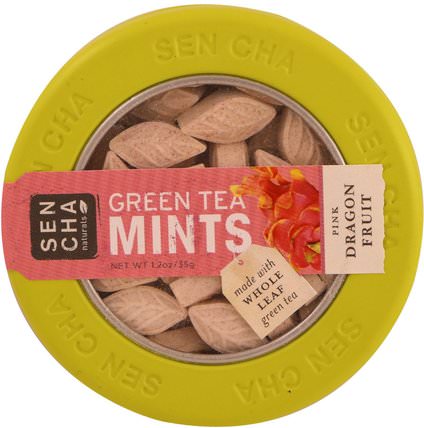 Green Tea Mints, Pink Dragon Fruit, 1.2 oz (35 g) by Sencha Naturals, 補充劑，抗氧化劑，綠茶，沐浴，美容，口腔牙科護理 HK 香港
