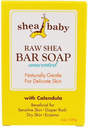 Raw Shea Bar Soap, Unscented, 4 oz (120 g) by Shea Baby Shea Mama, 兒童健康，孩子洗澡 HK 香港