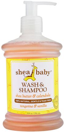 Wash & Shampoo, Tangerine & Vanilla, 10 fl oz (296 ml) by Shea Baby Shea Mama, 兒童健康，洗澡，美容，兒童沐浴露，兒童沐浴露 HK 香港