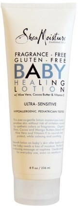 Baby Healing Lotion, Fragrance-Free, 8 fl oz (236 ml) by Shea Moisture, 洗澡，美容，潤膚露 HK 香港