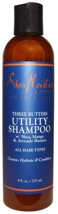 Groom & Shave, Three Butters Utility Shampoo, 8 fl oz (237 ml) by Shea Moisture, 洗澡，美容，頭髮，頭皮，洗髮水，護髮素 HK 香港