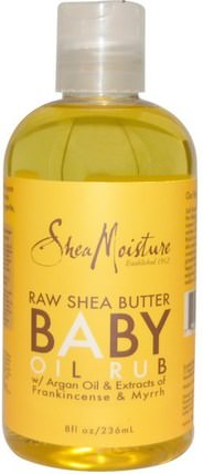 Raw Shea Butter Baby Oil Rub, 8 fl oz (236 ml) by Shea Moisture, 健康，皮膚，按摩油，兒童健康，尿布，嬰兒爽身粉油 HK 香港