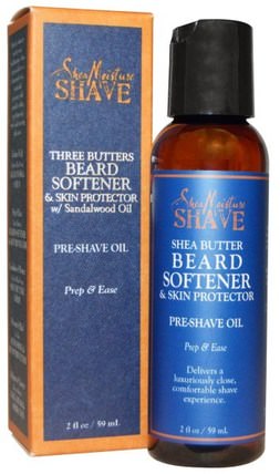 Shave, Three Butters Beard Softener & Skin Protector, 2 fl oz (59 ml) by Shea Moisture, 洗澡，美容，剃須膏 HK 香港