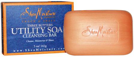 Three Butters Utility Soap, Cleansing Bar, 5 oz (141 g) by Shea Moisture, 洗澡，美容，肥皂，男士個人護理 HK 香港