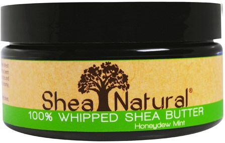 100% Whipped Shea Butter, Honeydew Mint, 6.3 oz (178 g) by Shea Natural, 洗澡，美容，乳木果油 HK 香港