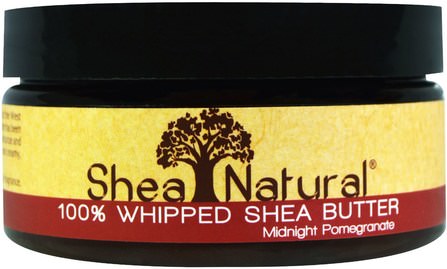 100% Whipped Shea Butter, Midnight Pomegranate, 6.3 oz (178 g) by Shea Natural, 洗澡，美容，乳木果油 HK 香港
