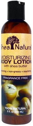 Moisturizing Body Lotion, Fragrance Free, 8 fl oz (236 ml) by Shea Natural, 洗澡，美容，潤膚露 HK 香港