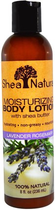 Moisturizing Body Lotion with Shea Butter, Lavender Rosemary, 8 fl oz (236 ml) by Shea Natural, 洗澡，美容，潤膚露 HK 香港