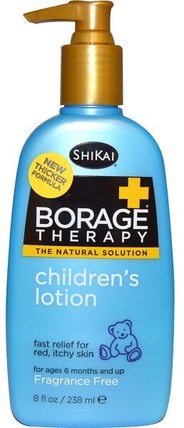 Borage Therapy, Childrens Lotion, Fragrance Free, 8 fl oz (238 ml) by Shikai, 沐浴，美容，潤膚露，嬰兒及兒童產品 HK 香港