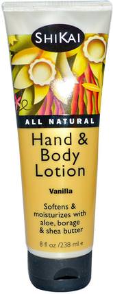 Hand & Body Lotion, Vanilla, 8 fl oz (238 ml) by Shikai, 洗澡，美容，潤膚露 HK 香港