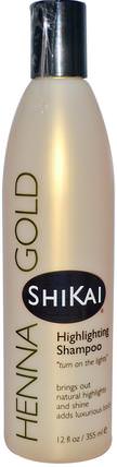 Henna Gold, Highlighting Shampoo, 12 fl oz (355 ml) by Shikai, 洗澡，美容，頭髮，頭皮，頭髮的顏色，頭髮護理 HK 香港