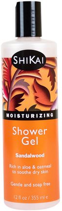 Moisturizing Shower Gel, Sandalwood, 12 fl oz (355 ml) by Shikai, 洗澡，美容，沐浴露 HK 香港