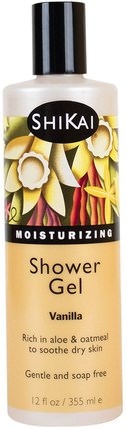 Moisturizing Shower Gel, Vanilla, 12 fl oz (355 ml) by Shikai, 洗澡，美容，沐浴露 HK 香港