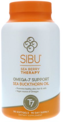 Sea Berry Therapy, Omega-7 Support, Sea Buckthorn Oil, 180 Softgels by Sibu Beauty, 浴，美容，沙棘美容，歐米茄-7 HK 香港