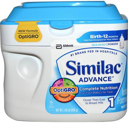 Advance, Infant Formula with Iron, Stage 1, 1.45 lb (658 g) by Similac, 兒童健康，嬰兒配方奶粉和奶粉 HK 香港