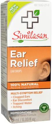Ear Relief, Ear Drops, 0.33 fl oz (10 ml) by Similasan, 補品，順勢療法，耳聽和耳鳴，耳和聽力產品，滴耳液 HK 香港