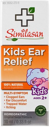 Kids Ear Relief, Ages 2+, 0.33 oz (10 ml) by Similasan, 健康，耳朵聽覺和耳鳴，耳朵和聽力產品，滴耳液 HK 香港