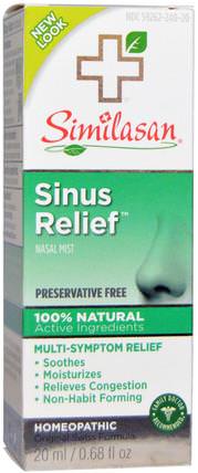 Sinus Relief Nasal Mist, 0.68 fl oz (20 ml) by Similasan, 健康，鼻腔健康，鼻腔噴霧劑 HK 香港